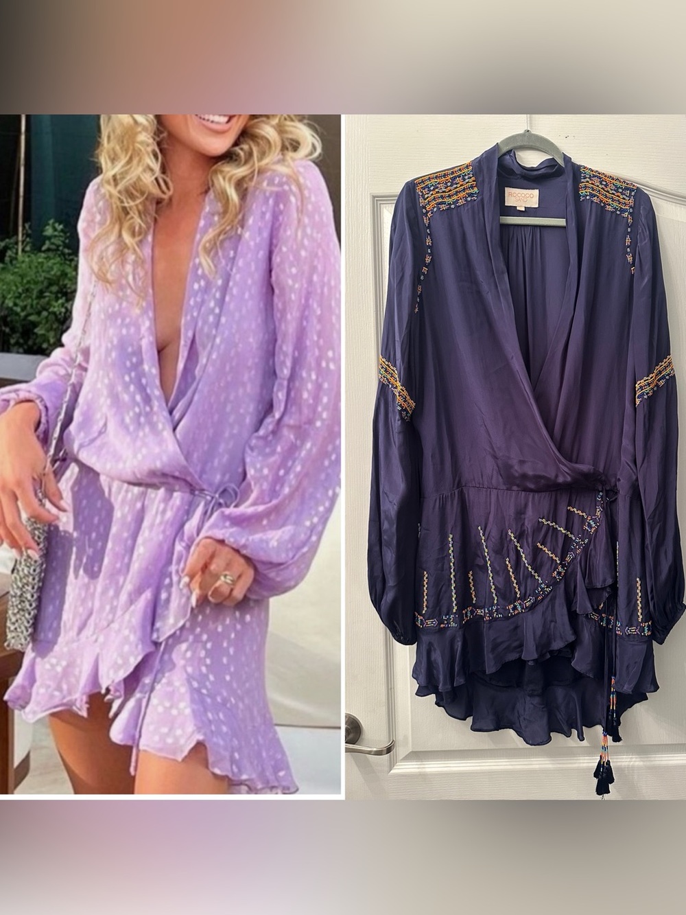 Rococo Sand Navy beaded mini dress S